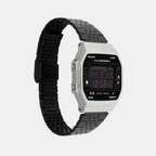 Vintage Unisex Quartz Black Dial Digital Stainless Steel Watch D381