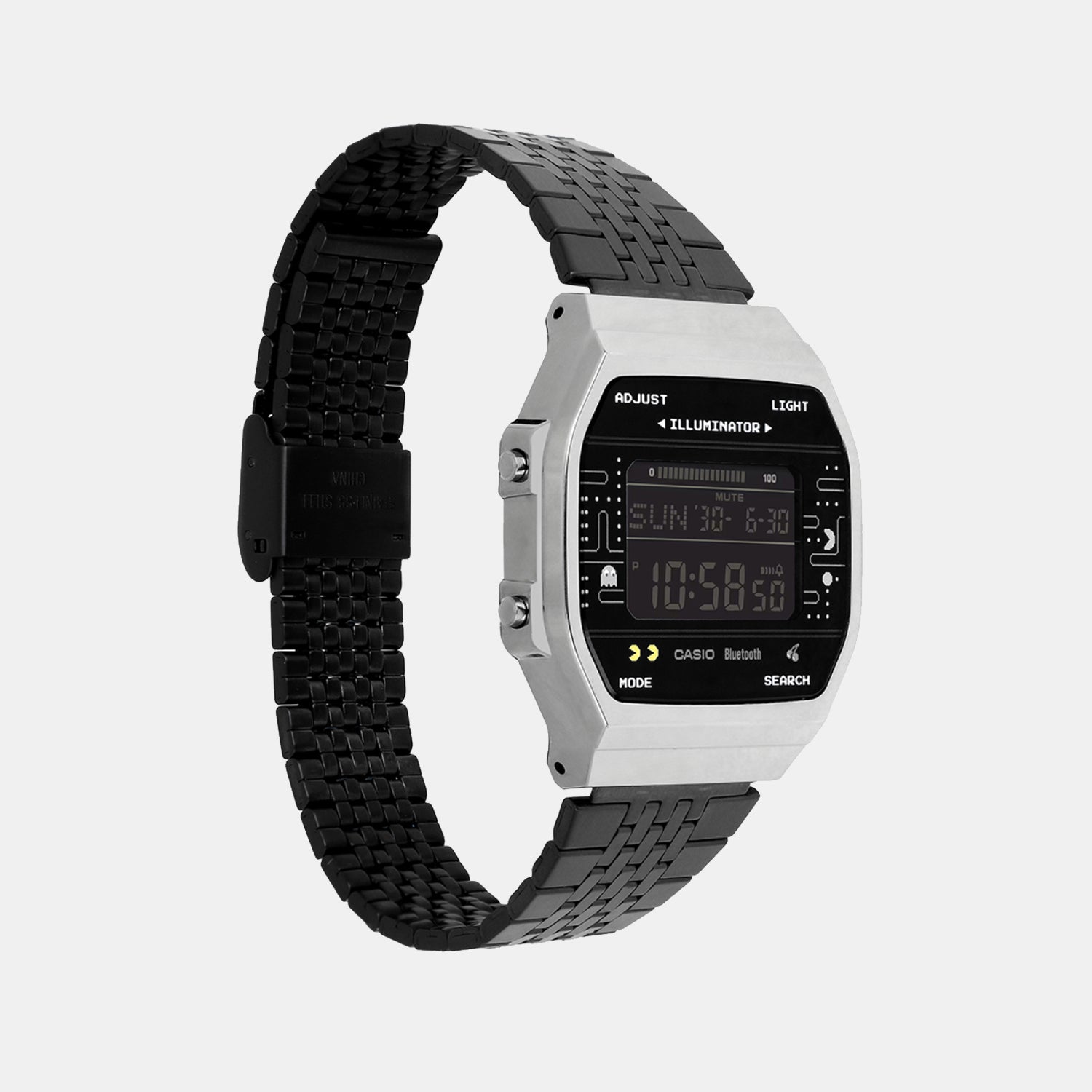 Vintage Unisex Quartz Black Dial Digital Stainless Steel Watch D381