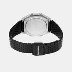 Vintage Unisex Quartz Black Dial Digital Stainless Steel Watch D381