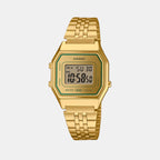 Vintage Women Quartz Gold Dial Digital Stainless Steel Watch D382