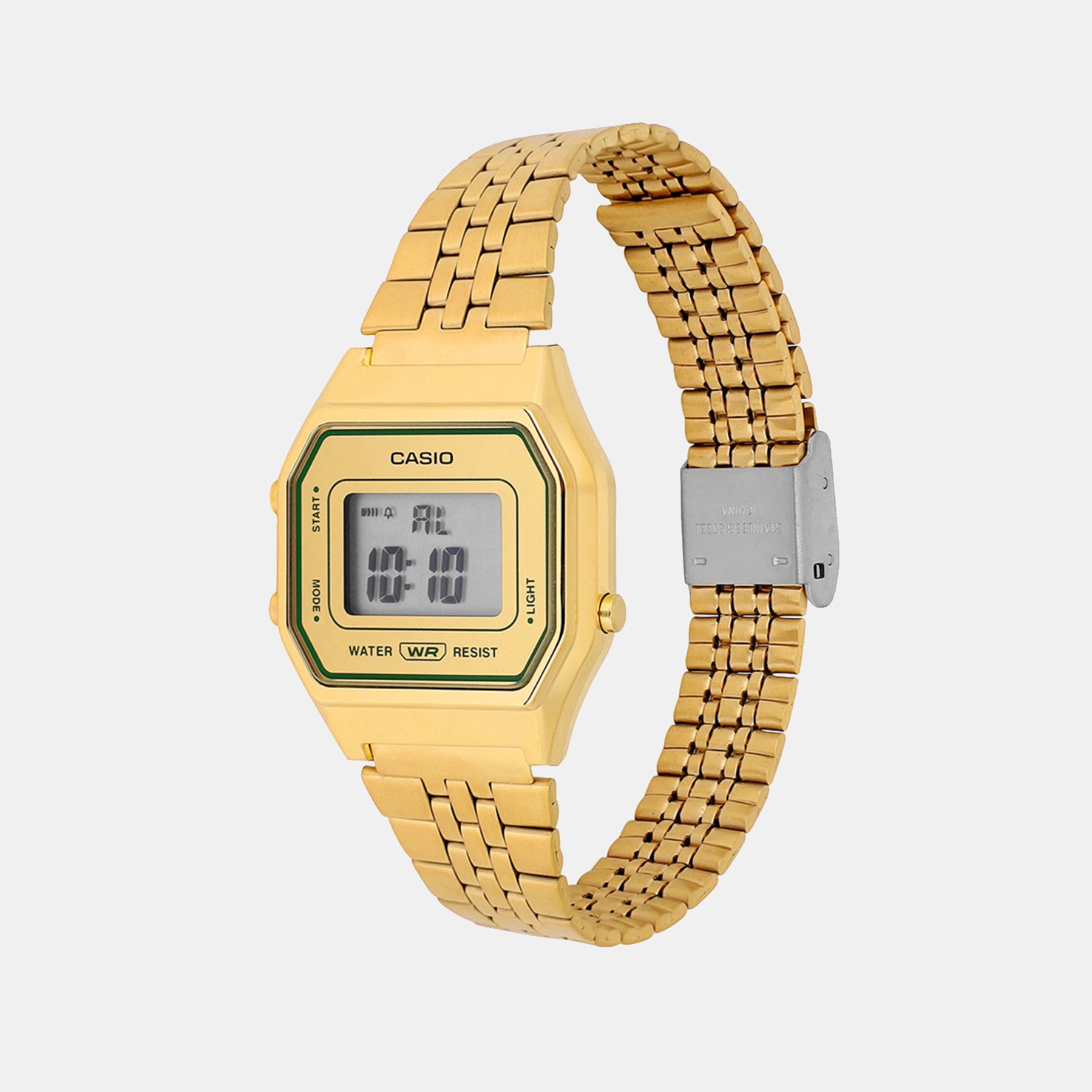 Vintage Women Quartz Gold Dial Digital Stainless Steel Watch D382