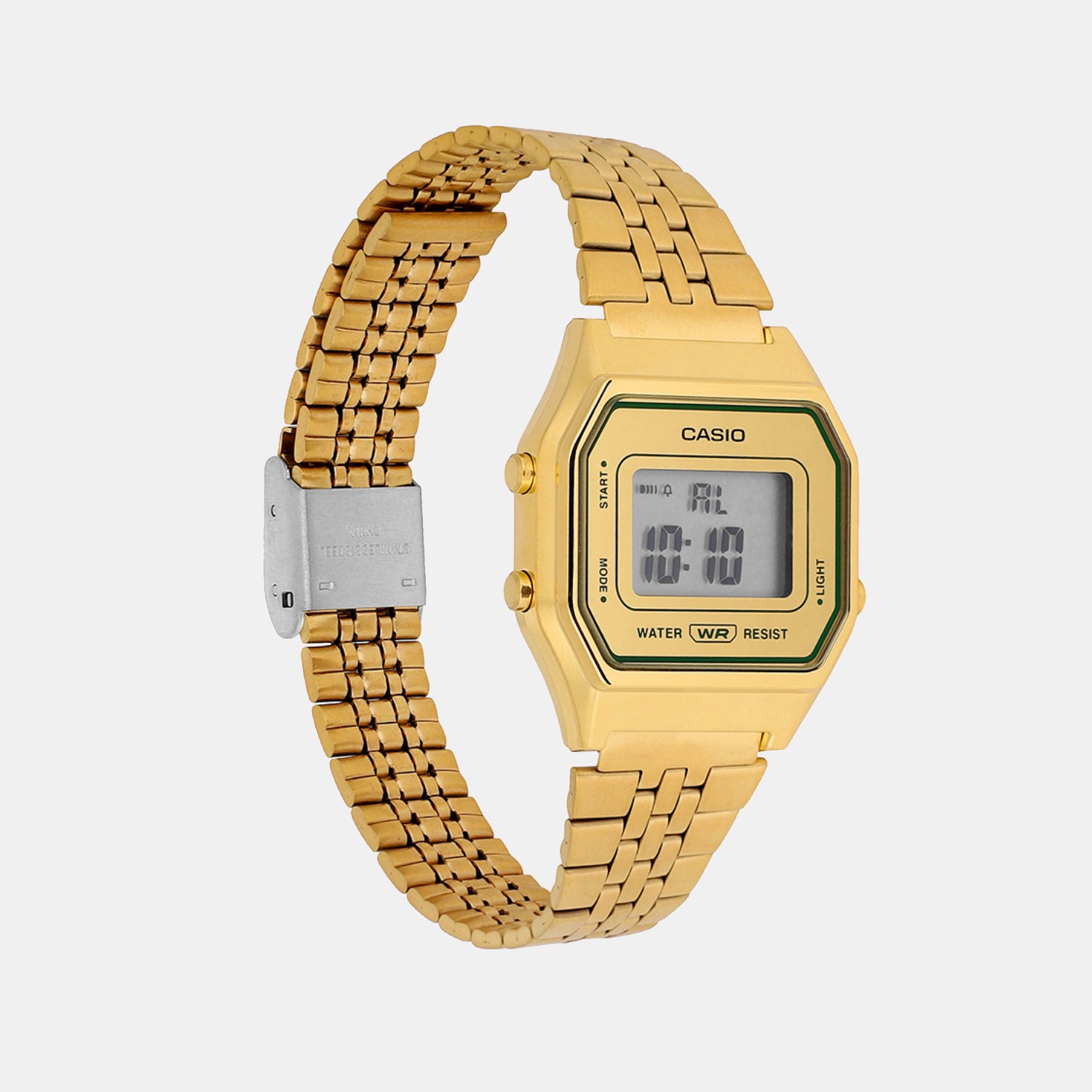 Vintage Women Quartz Gold Dial Digital Stainless Steel Watch D382