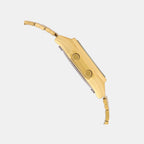 Vintage Women Quartz Gold Dial Digital Stainless Steel Watch D382