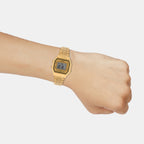 Vintage Women Quartz Gold Dial Digital Stainless Steel Watch D382