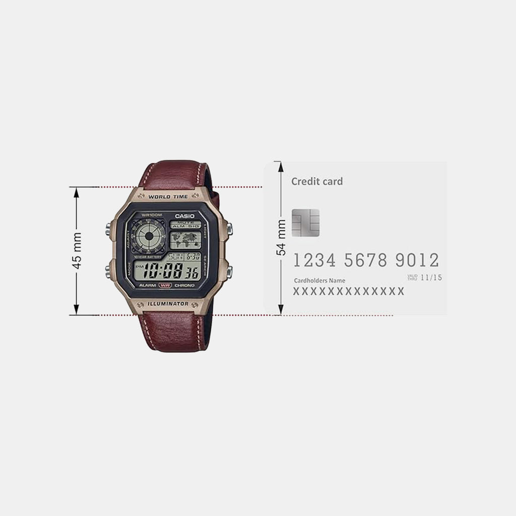 Youth Unisex Quartz Black Dial Digital Leather Watch D383