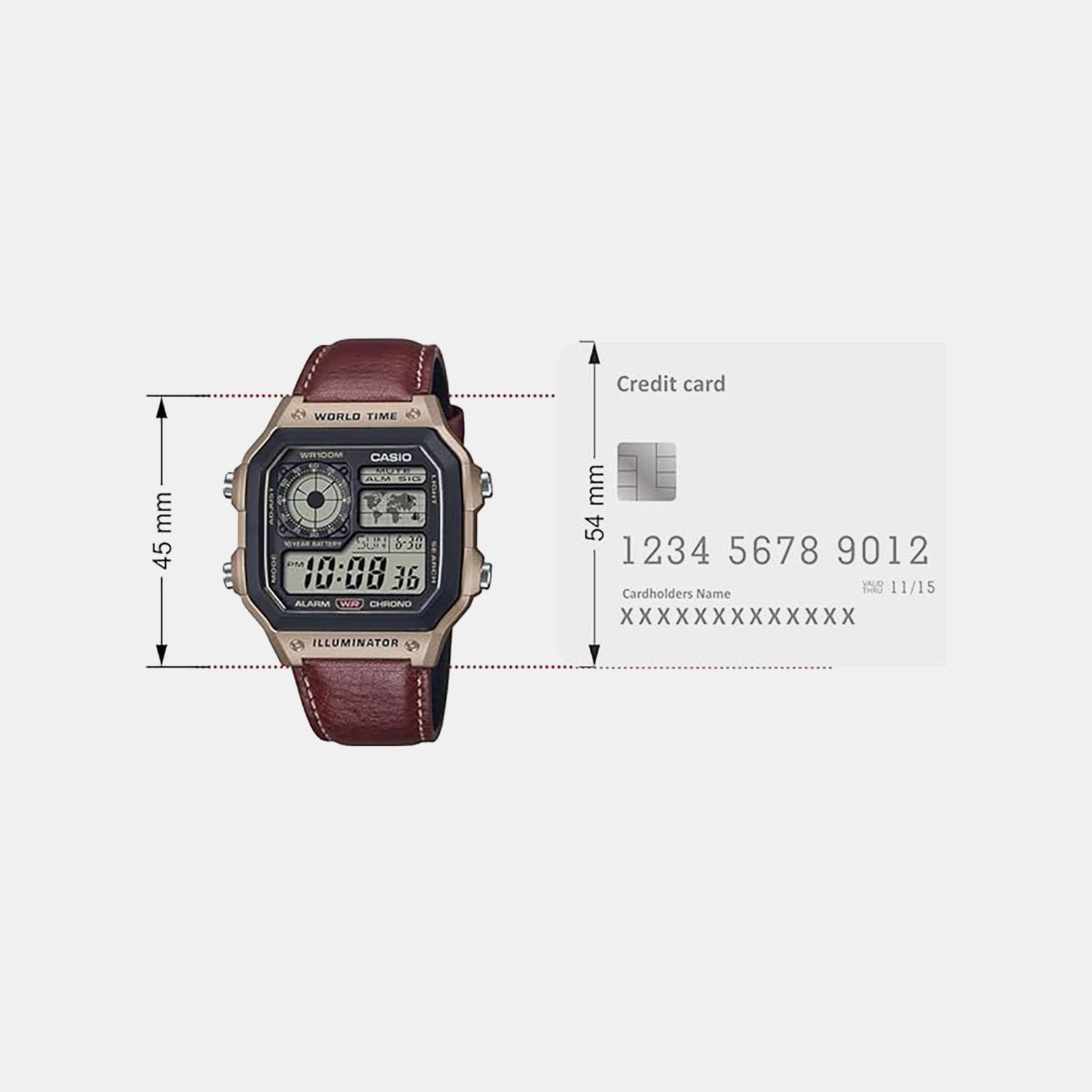 Youth Unisex Quartz Black Dial Digital Leather Watch D383