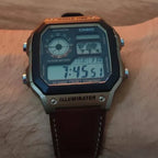 Youth Unisex Quartz Black Dial Digital Leather Watch D383