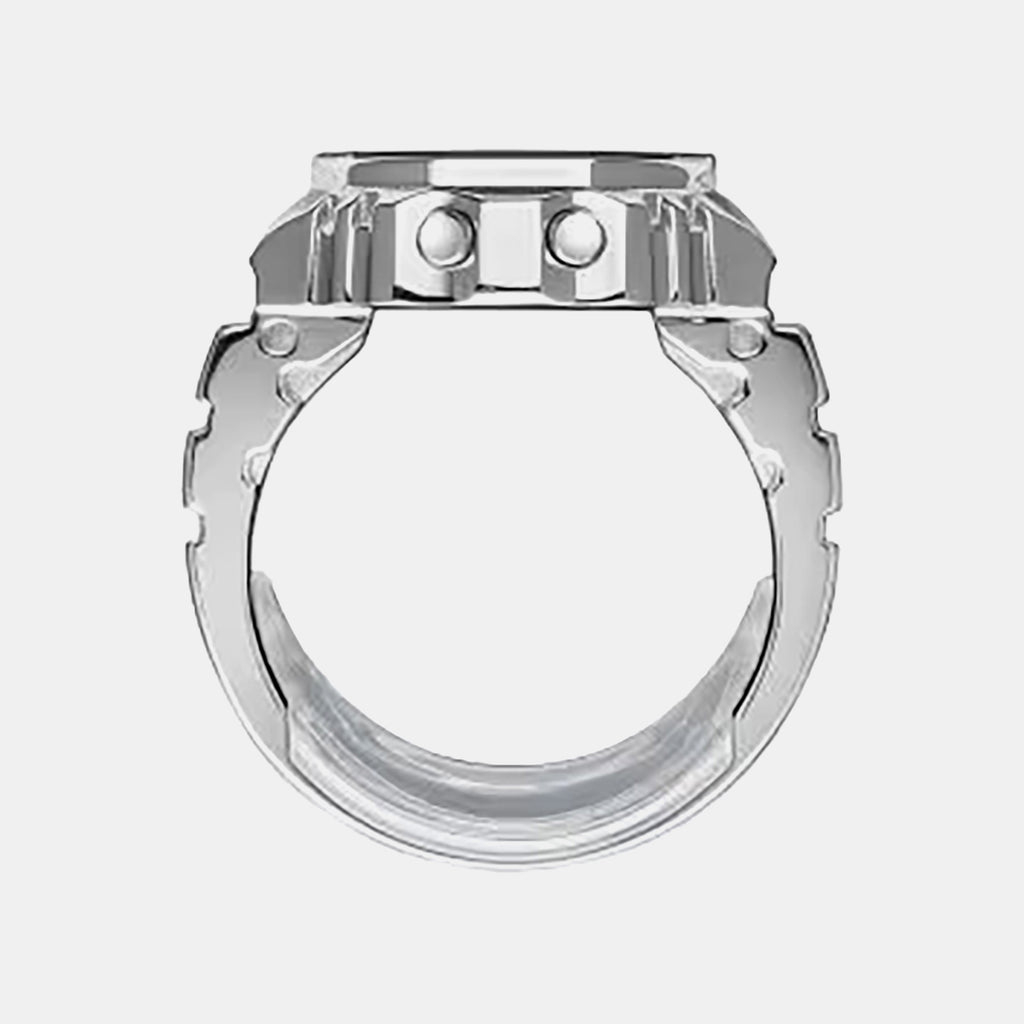 50th Anniversary Men Quartz Black Dial Digital Stainless Steel Ring Watch CRW-001-1DR D385