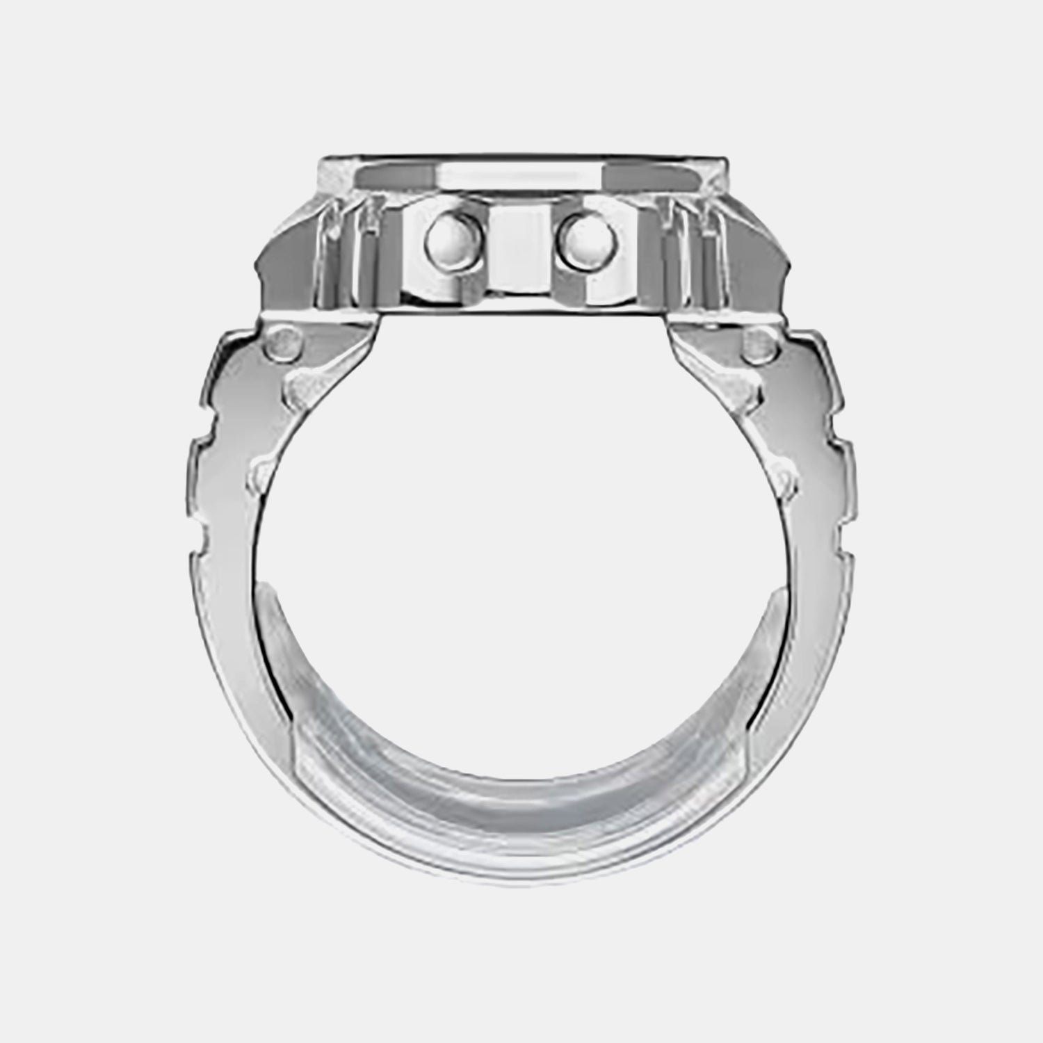 50th Anniversary Men Quartz Black Dial Digital Stainless Steel Ring Watch CRW-001-1DR D385