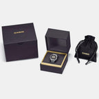 50th Anniversary Men Quartz Black Dial Digital Stainless Steel Ring Watch CRW-001-1DR D385