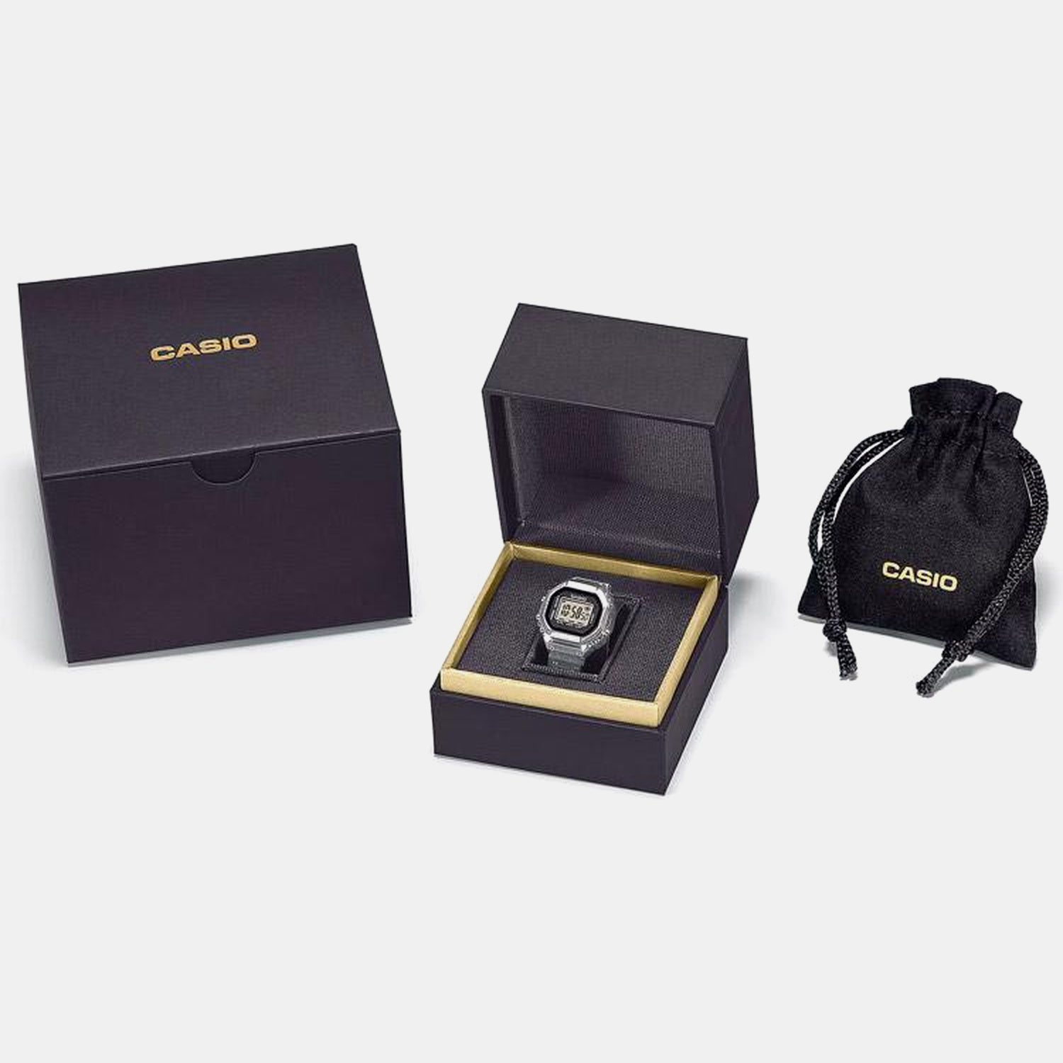 50th Anniversary Men Quartz Black Dial Digital Stainless Steel Ring Watch CRW-001-1DR D385