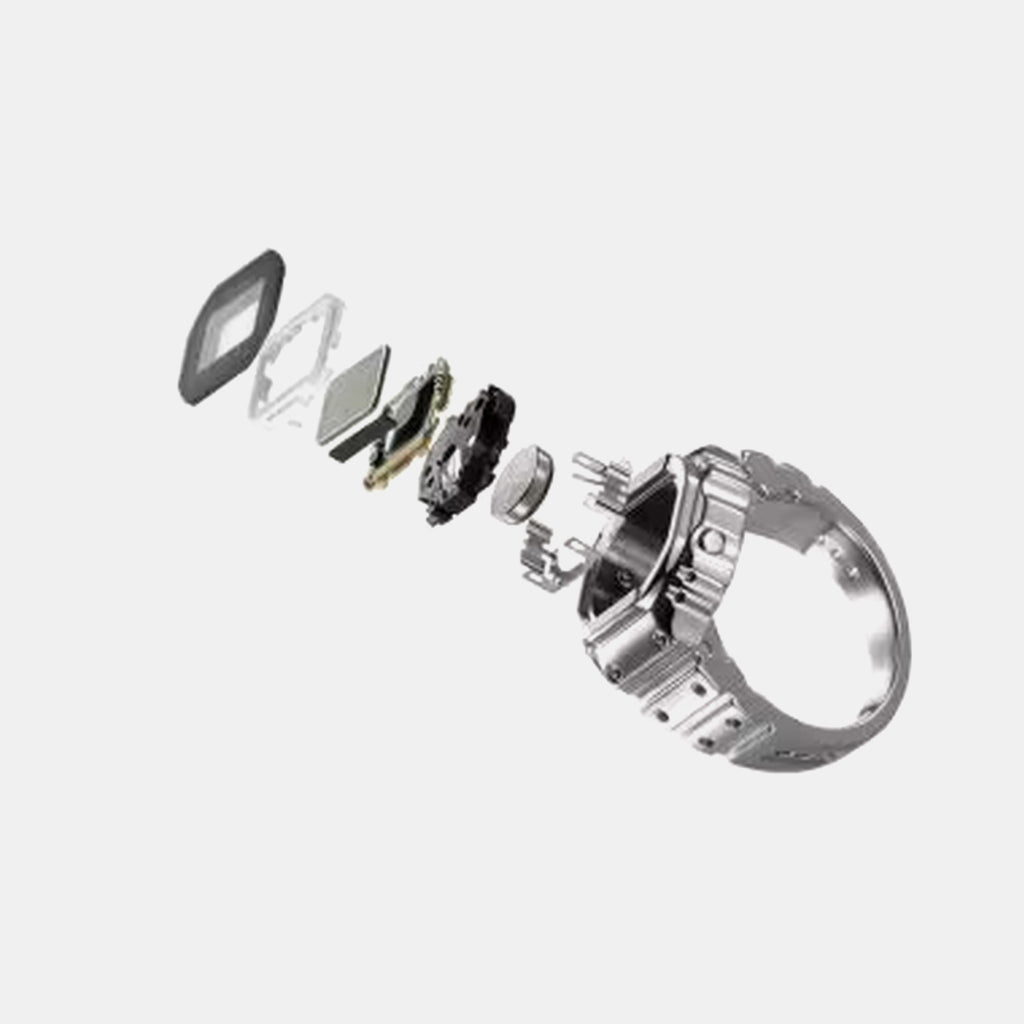 50th Anniversary Men Quartz Black Dial Digital Stainless Steel Ring Watch CRW-001-1DR D385