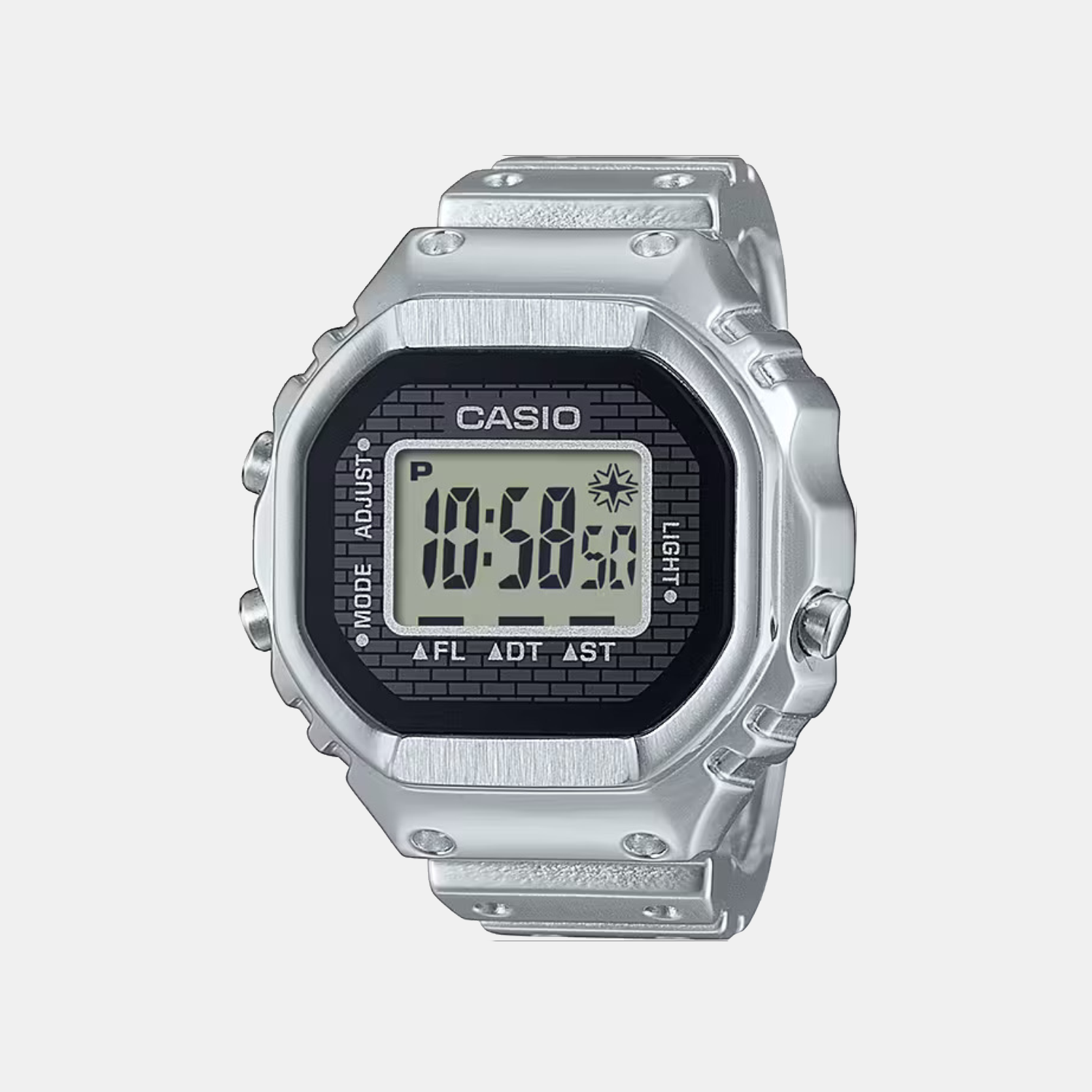 50th Anniversary Unisex Quartz Black Dial Digital Stainless Steel Ring Watch CRW-001-1DR D385