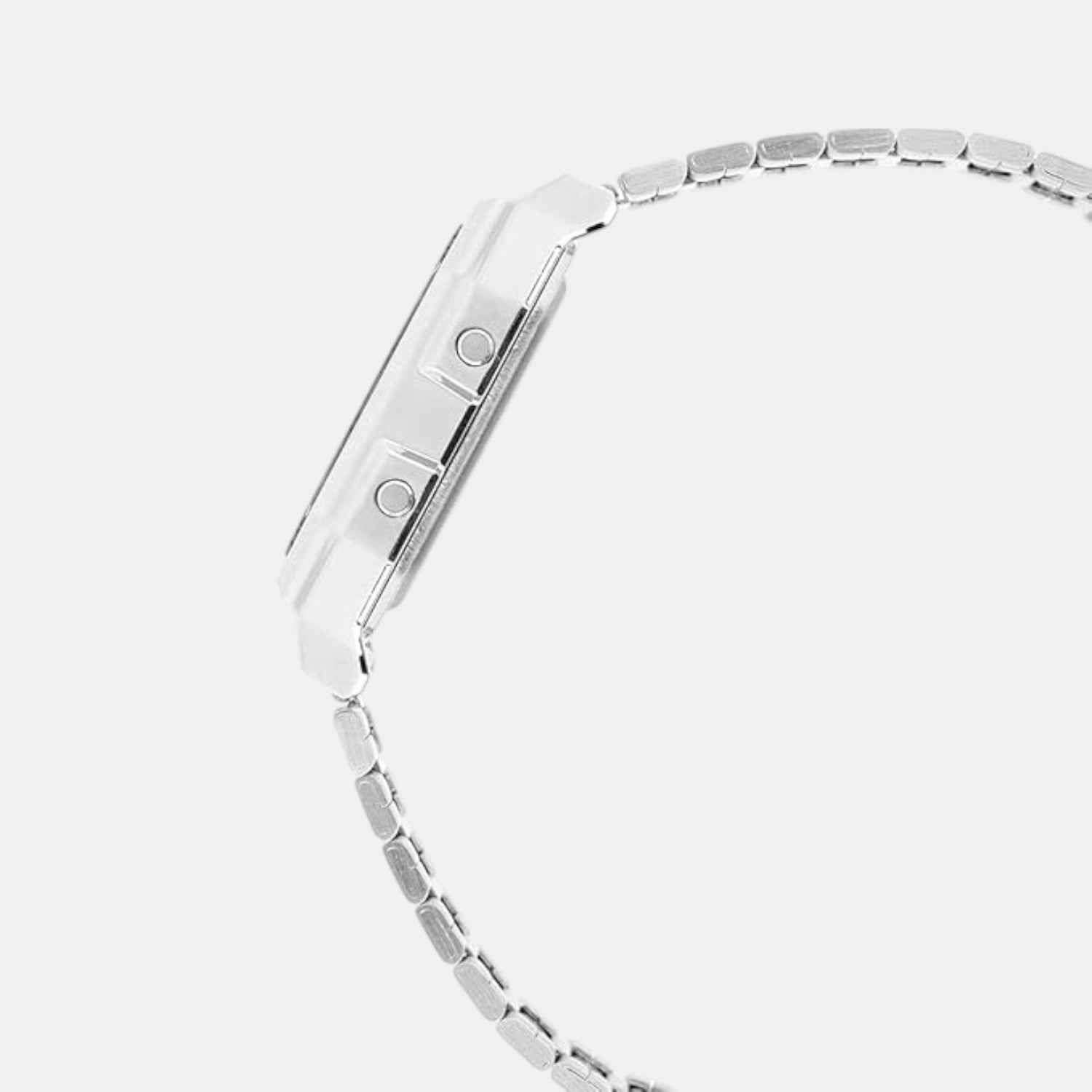 Vintage Unisex Quartz Black Dial Digital Stainless Steel Watch D388