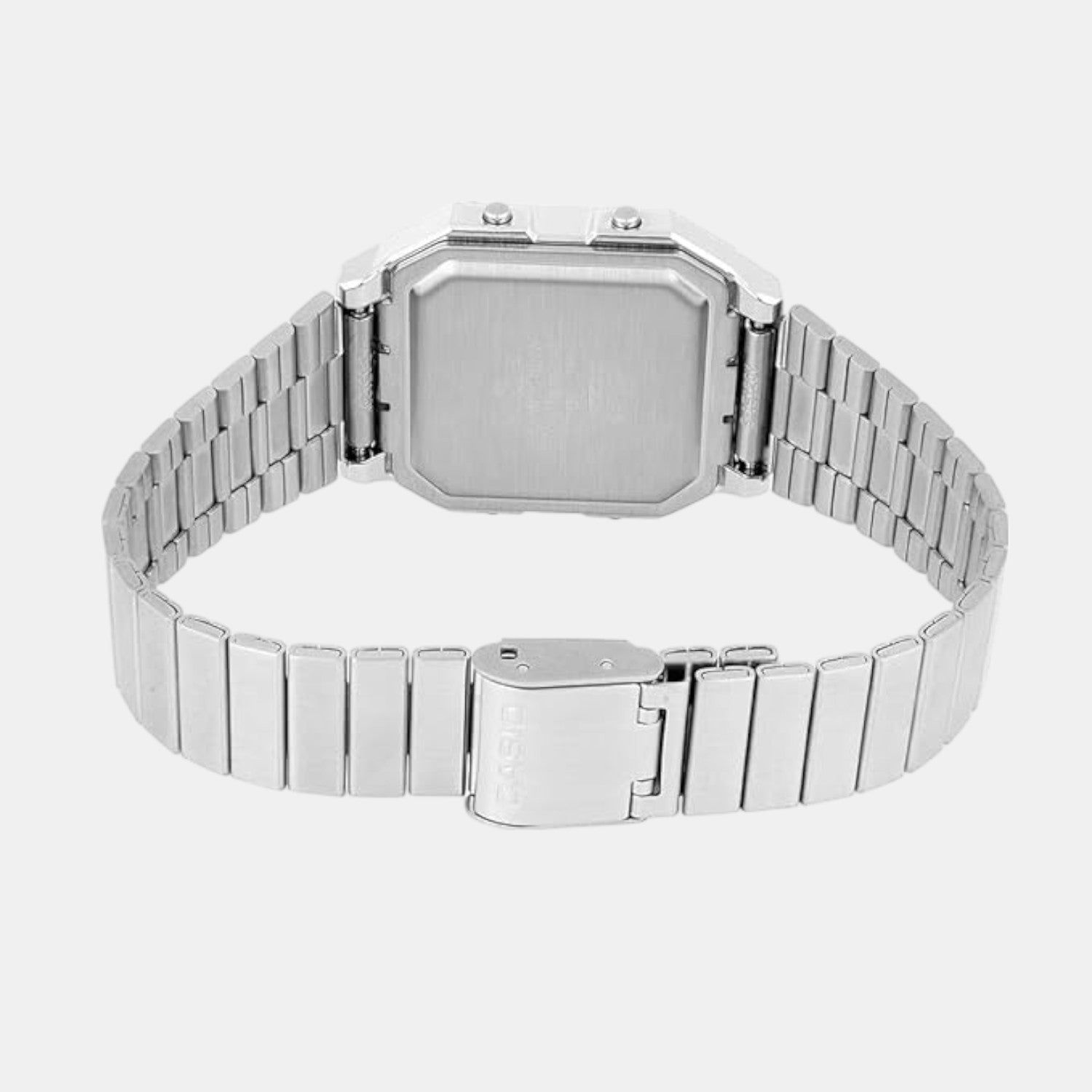 Vintage Unisex Quartz Silver Dial Digital Stainless Steel Watch D389