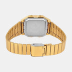 Vintage Unisex Quartz Gold Dial Digital Stainless Steel Watch D390