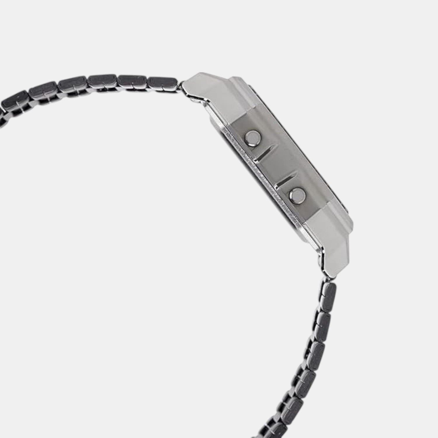 Vintage Unisex Quartz Black Dial Digital Stainless Steel Watch D391