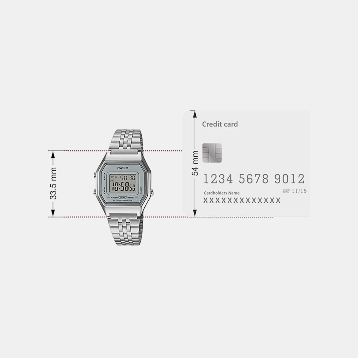 Vintage Women Quartz Transparent Dial Digital Stainless Steel Watch D409