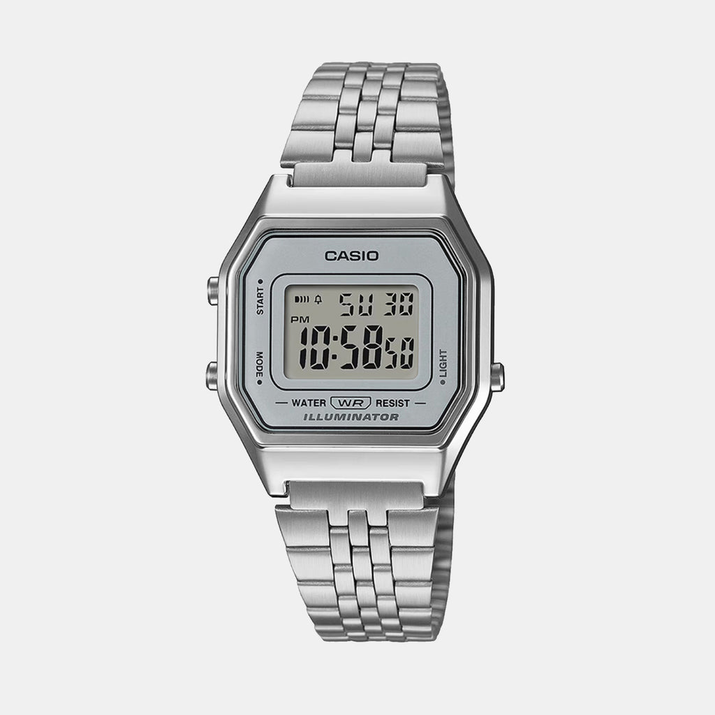 Vintage Women Quartz Clear Dial Digital Stainless Steel Watch D409 LA680WA-7DF