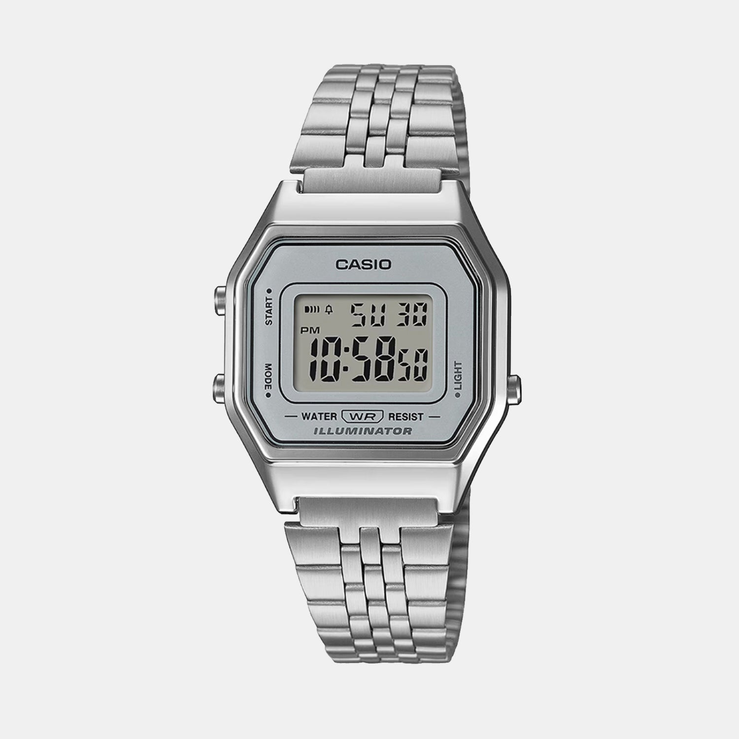 Vintage Women Quartz Clear Dial Digital Stainless Steel Watch D409 LA680WA-7DF