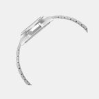 Vintage Women Quartz Clear Dial Digital Stainless Steel Watch D409 LA680WA-7DF