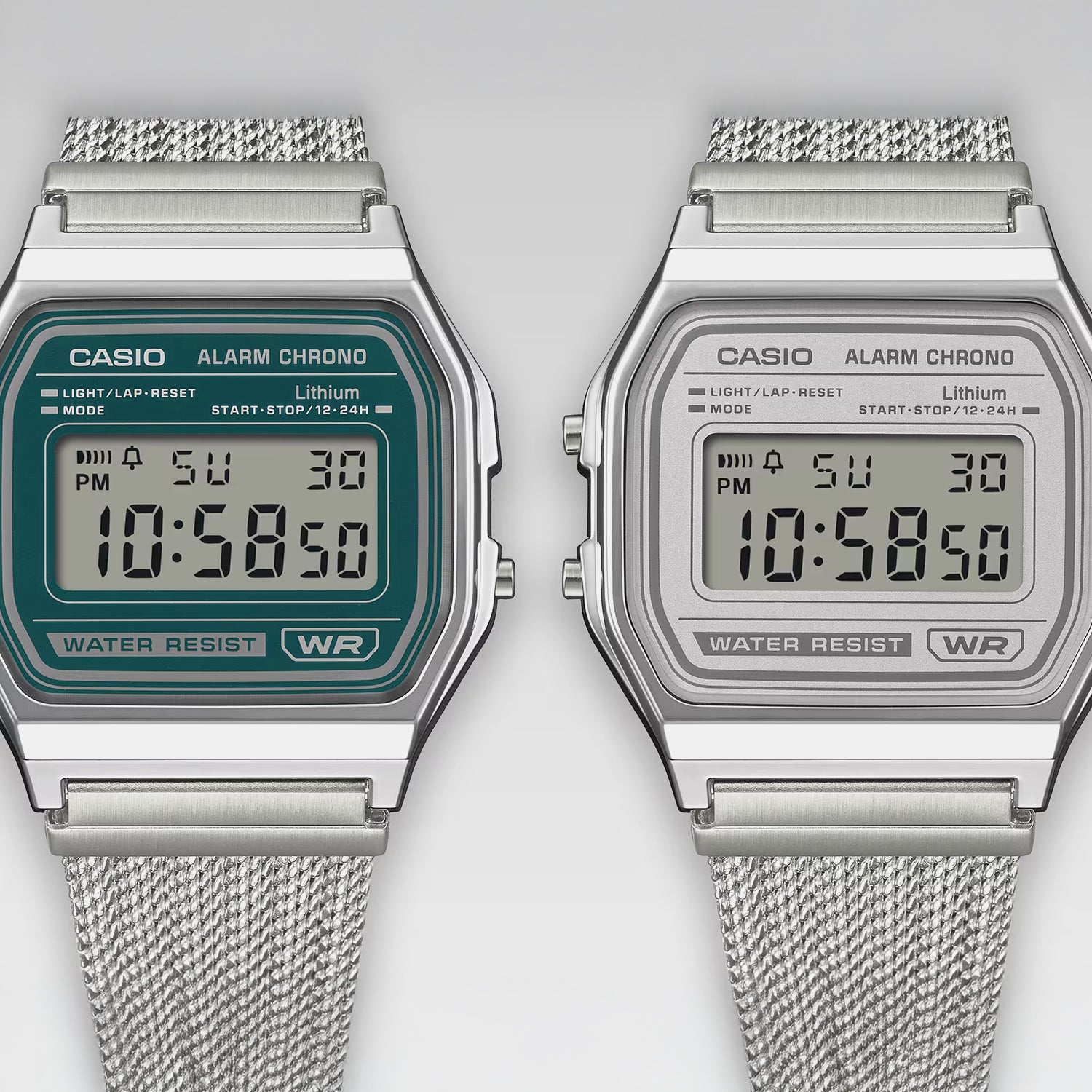 Unisex Quartz Green Dial Digital Mesh Watch D413