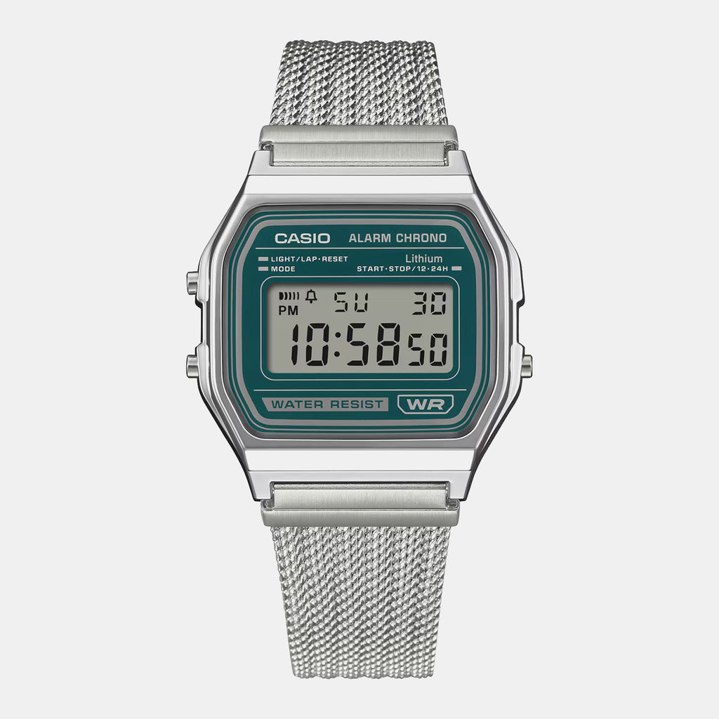 Unisex Quartz Green Dial Digital Mesh Watch D413