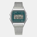 Unisex Quartz Green Dial Digital Mesh Watch D413