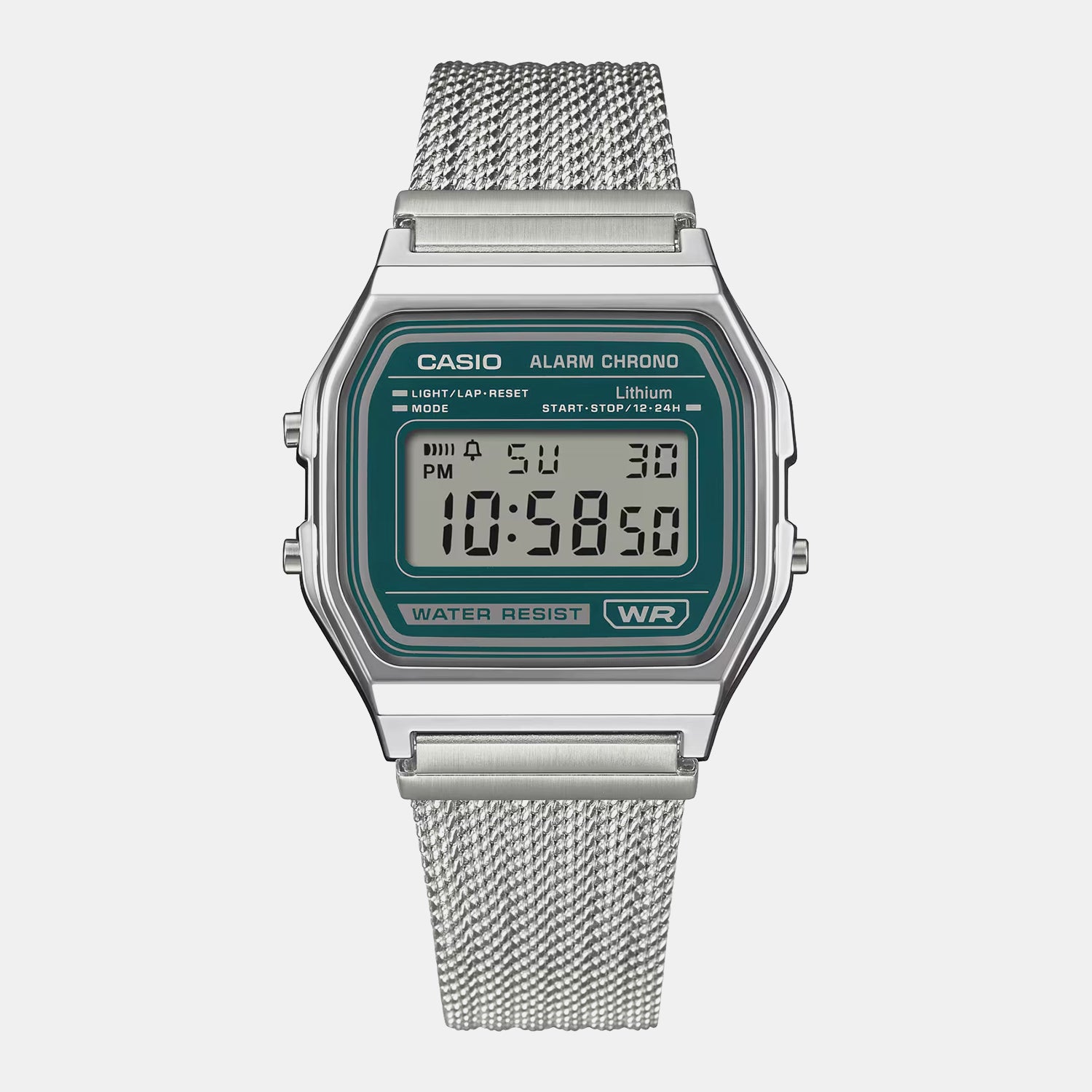 Unisex Quartz Green Dial Digital Mesh Watch D413