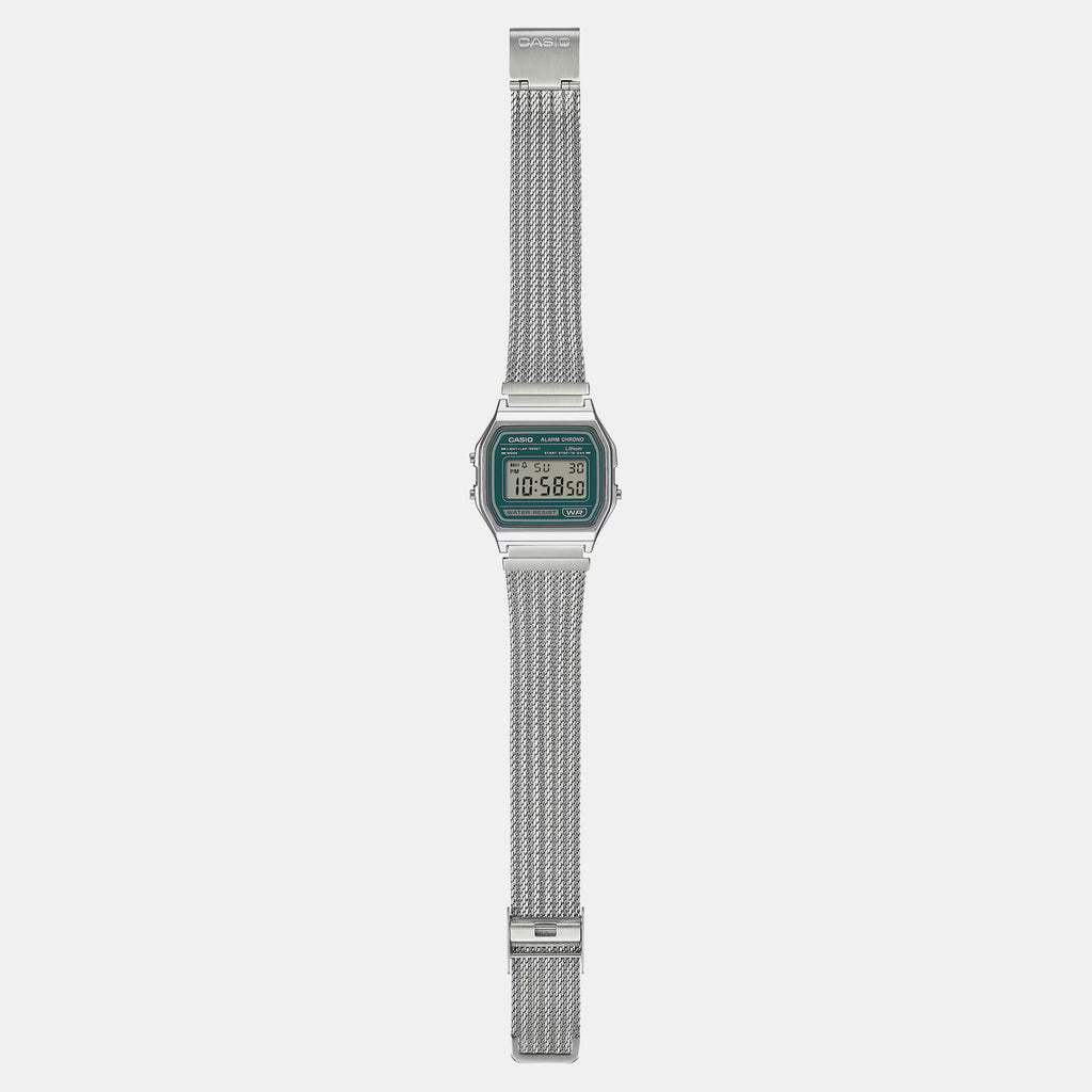 Unisex Quartz Green Dial Digital Mesh Watch D413