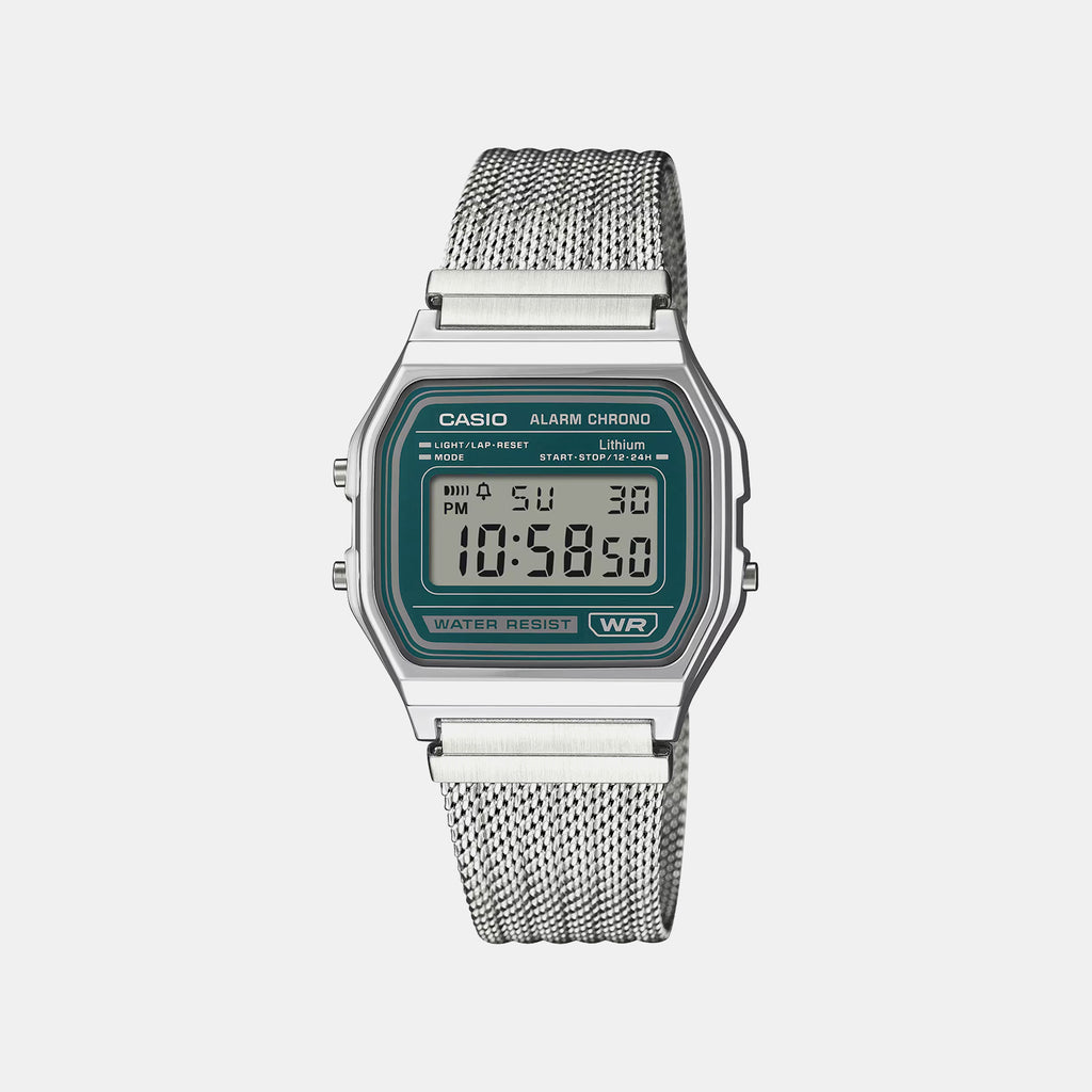 Unisex Quartz Green Dial Digital Mesh Watch D413