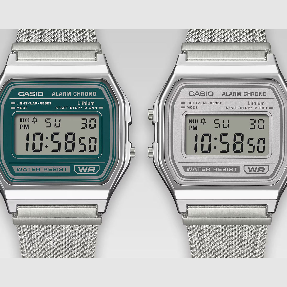 Vintage Unisex Quartz Grey Dial Digital Mesh Watch D414