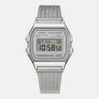 Unisex Quartz Silver Dial Digital Mesh Watch D414