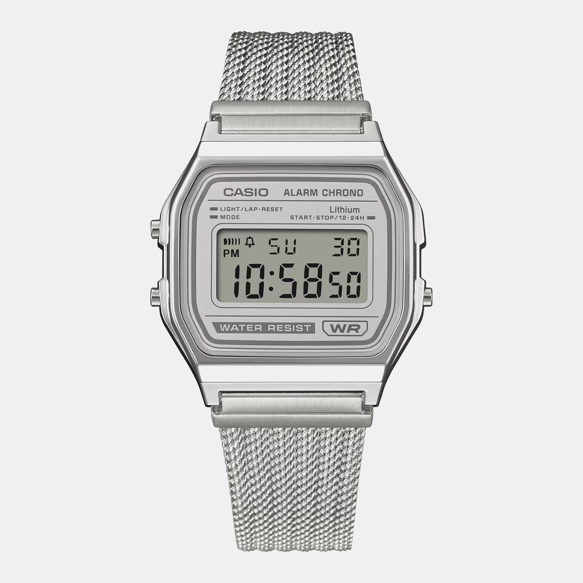 Vintage Unisex Quartz Grey Dial Digital Mesh Watch D414