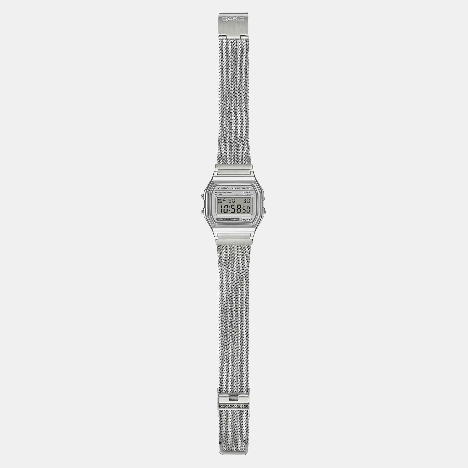 Unisex Quartz Silver Dial Digital Mesh Watch D414