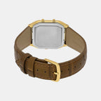 Classics Men Quartz Dial Analog-Digital Leather Watch D415