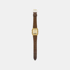 Classics Men Quartz Dial Analog-Digital Leather Watch D415