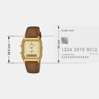 Classics Men Quartz Dial Analog-Digital Leather Watch D415