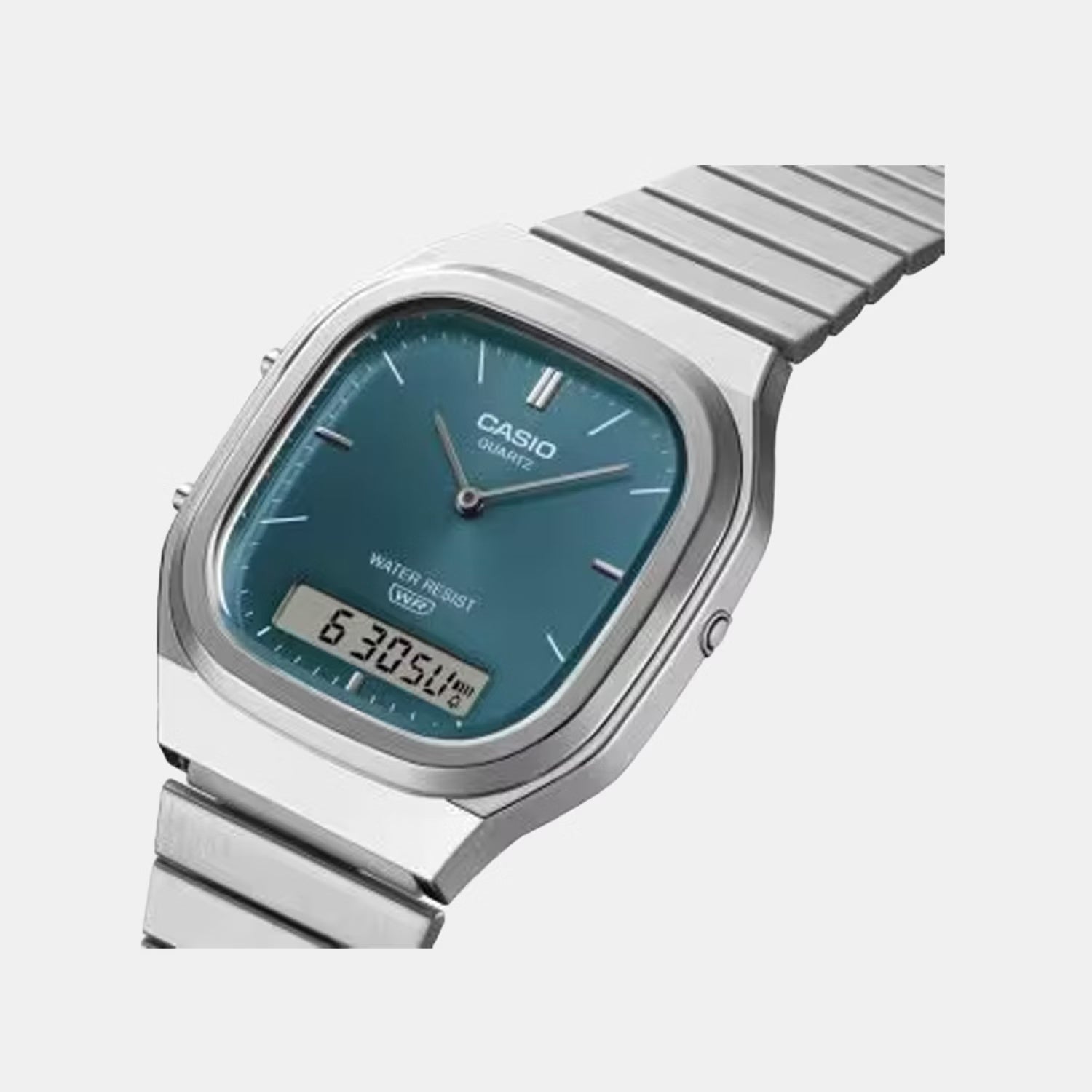 Vintage Unisex Quartz Blue Dial Analog-Digital Stainless Steel Watch AQ-240E-3ADF D419