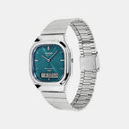 Classics Unisex Quartz Green Dial Analog-Digital Leather Watch D419