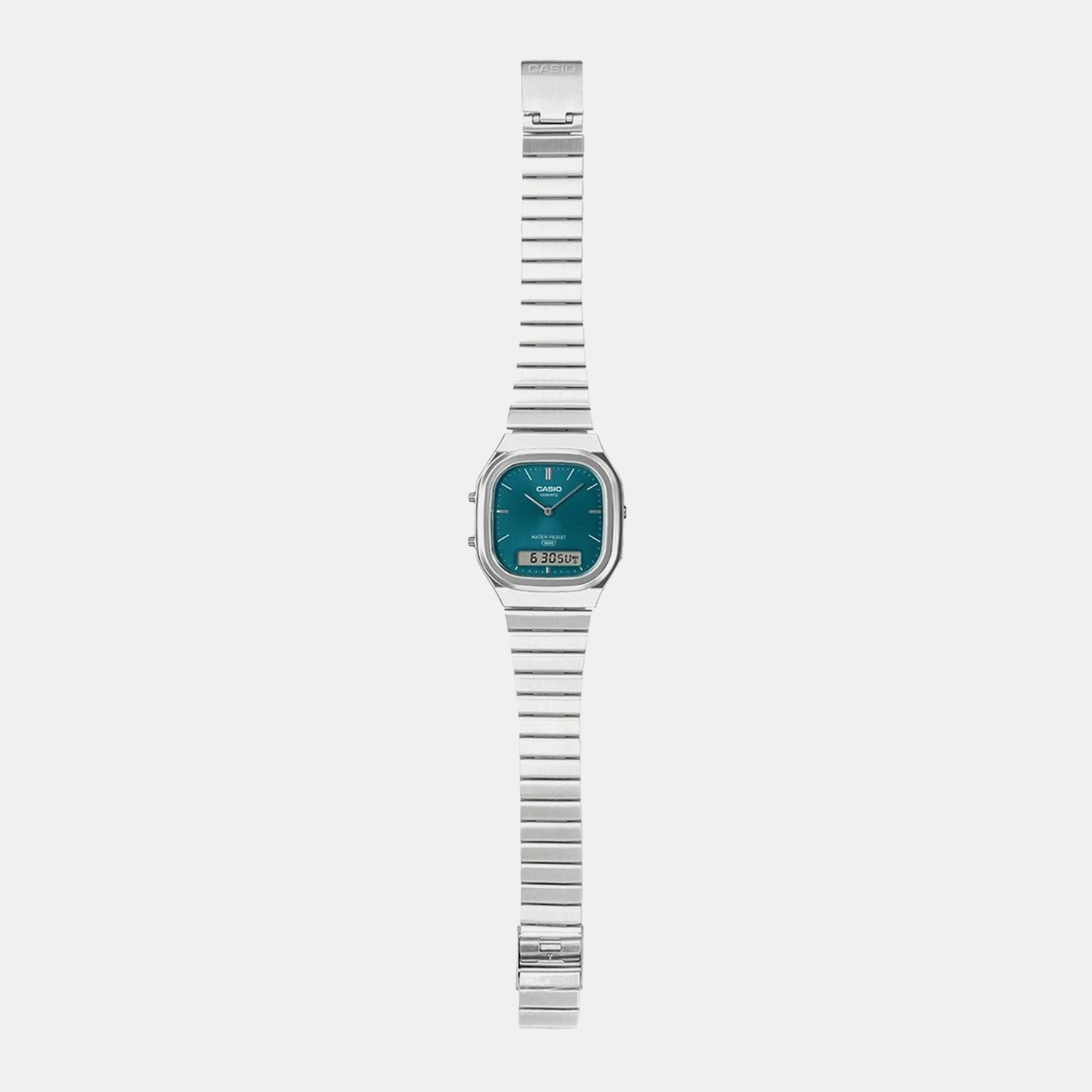 Classics Unisex Quartz Green Dial Analog-Digital Leather Watch D419