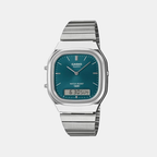 Vintage Unisex Quartz Blue Dial Analog-Digital Stainless Steel Watch AQ-240E-3ADF D419