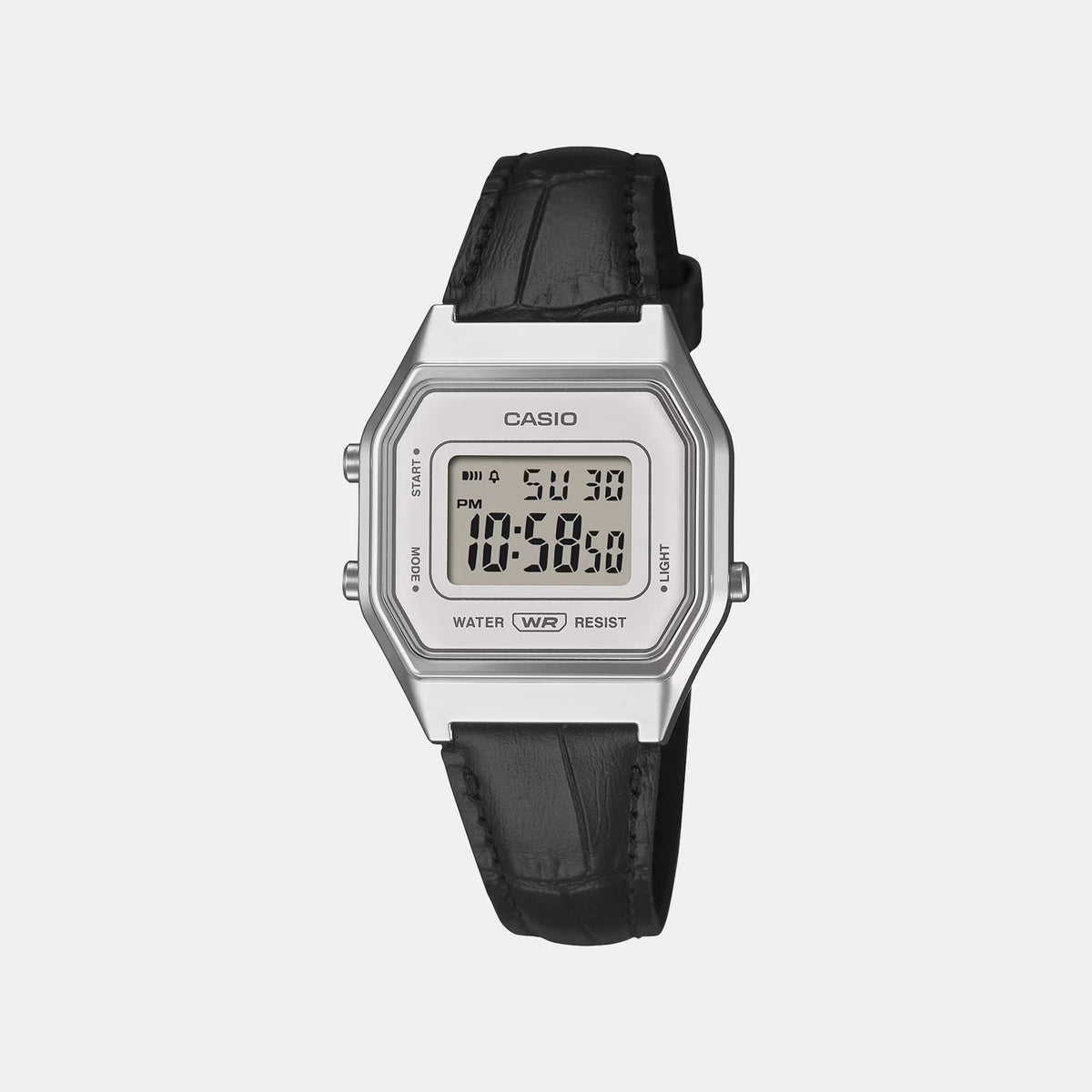 Vintage Women Quartz White Dial Digital Leather Watch D423