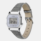 Classics Men Quartz Grey Dial Digital Leather Watch D424