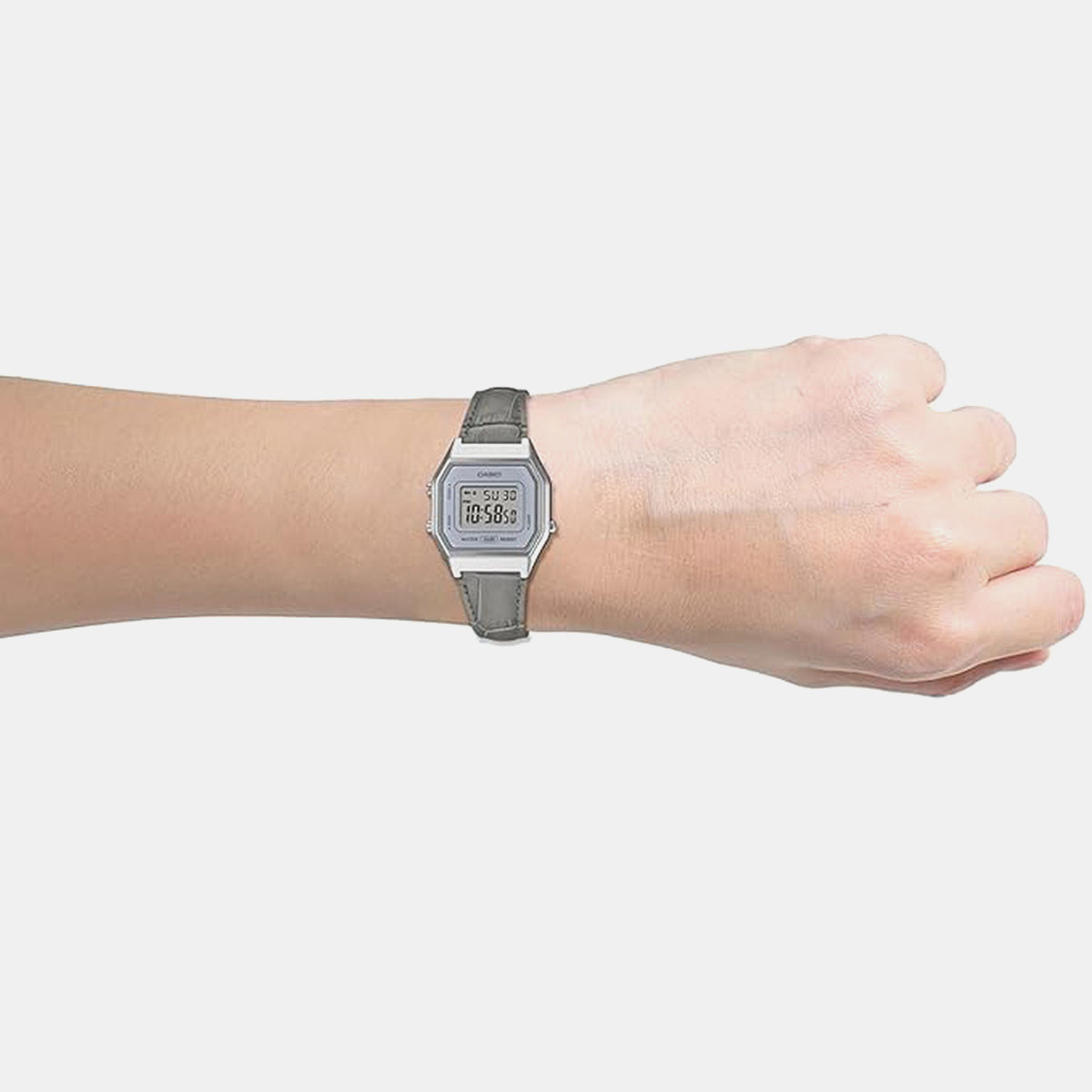 Vintage Women Quartz Blue Dial Digital Leather Watch D424