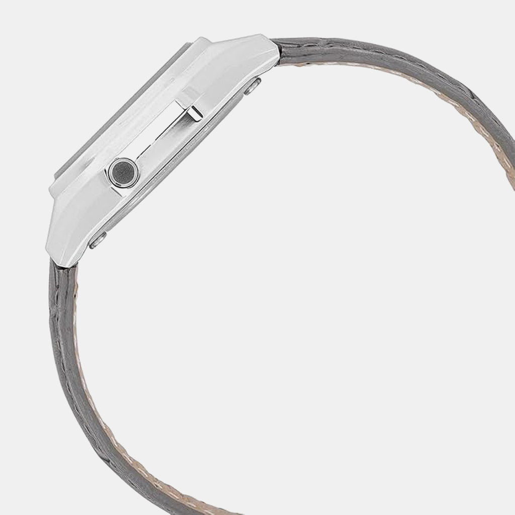 Classics Men Quartz Grey Dial Digital Leather Watch D424