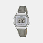 Classics Men Quartz Grey Dial Digital Leather Watch D424