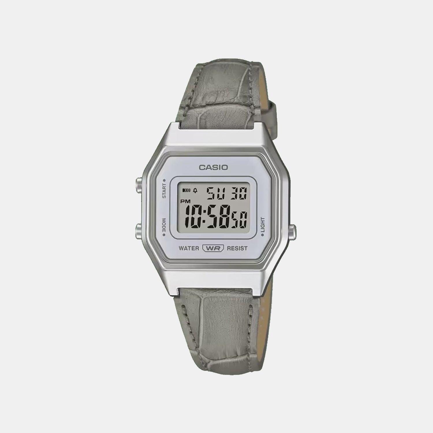 Classics Men Quartz Grey Dial Digital Leather Watch D424