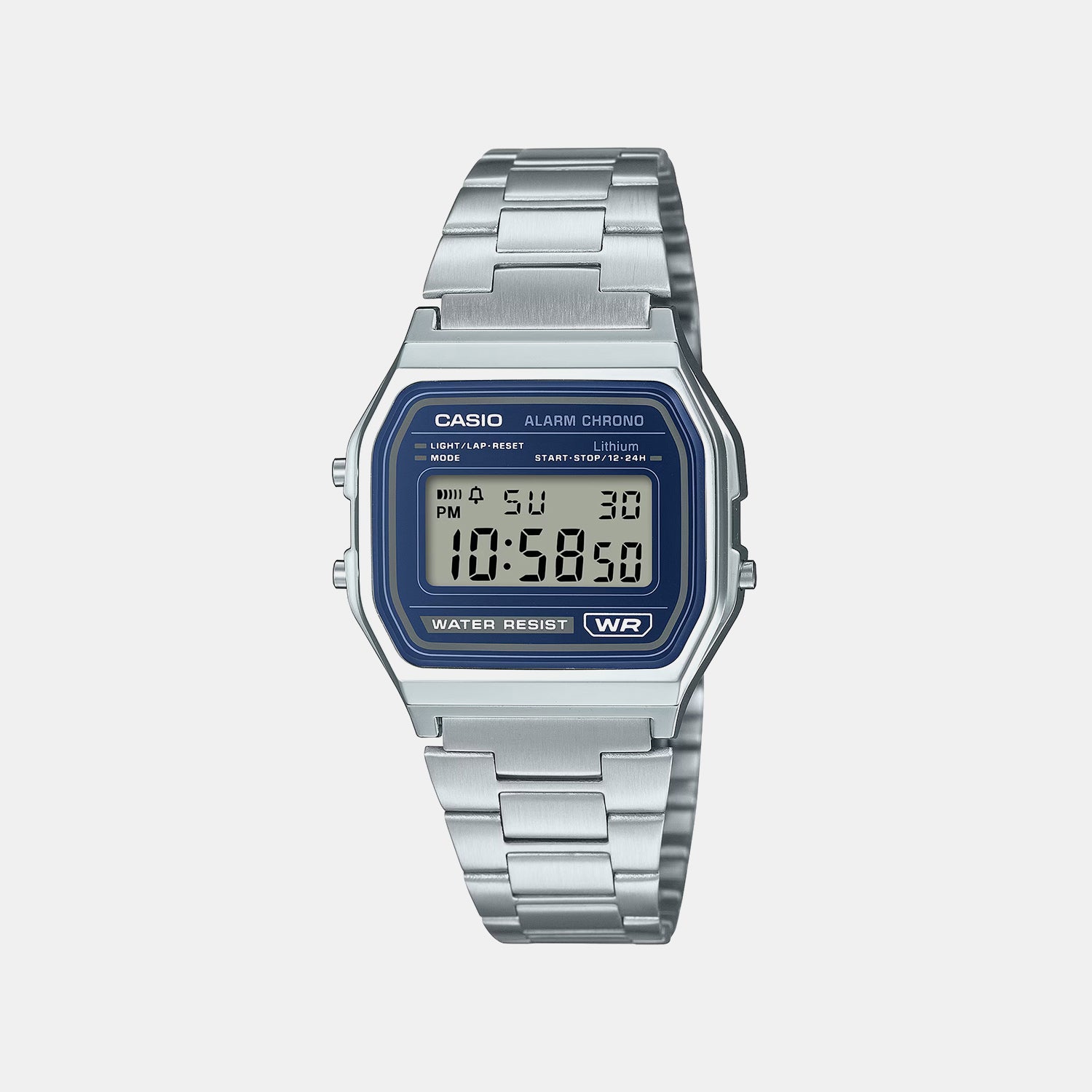 Vintage Unisex Digital Blue Dial Analog Stainless Steel Watch D425