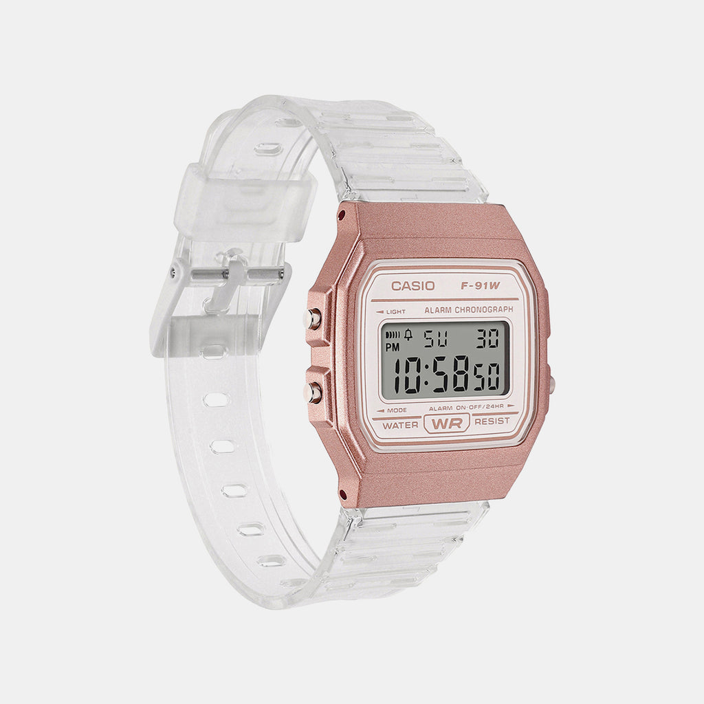Unisex Digital Rose Gold Dial Analog Resin Watch D428